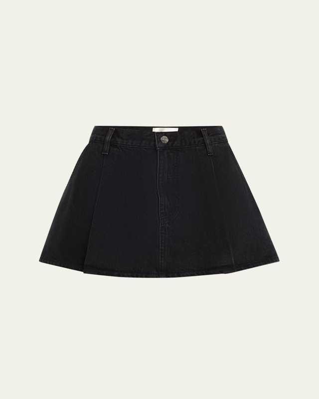 The Pleated Denim Skirt